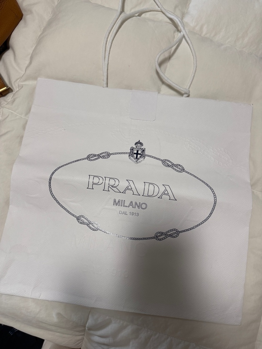 Prada White Paper Shopping Bag
